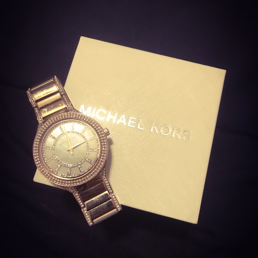 Michel Kors Gold Watch with Rhinestones